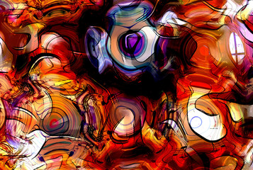 Aufkleber - graphic design illustration of notes and note lines in circle structure, music concept.
