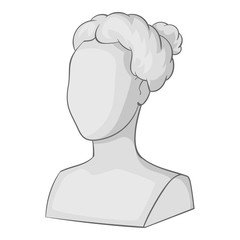 Wall Mural - Female statue head icon. Gray monochrome illustration of female statue head vector icon for web