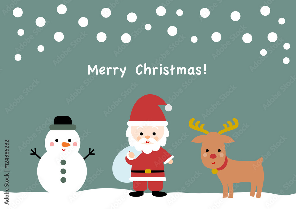 Vector de Stock クリスマスのイラスト: サンタクロースとトナカイと