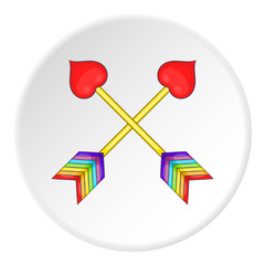 Poster - Two arrows LGBT icon. Cartoon illustration of two arrows LGBT vector icon for web