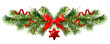 Christmas garlands with stars and red decorations