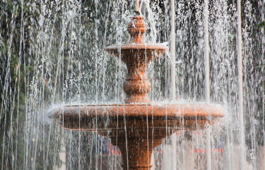 Splashes of water from a fountain