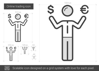 Poster - Online trading line icon.