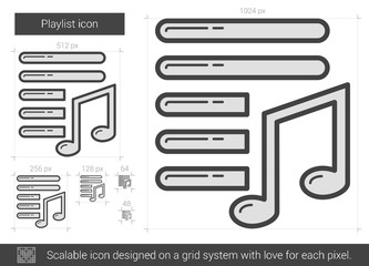 Canvas Print - Playlist line icon.