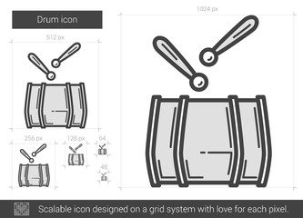 Poster - Drum line icon.