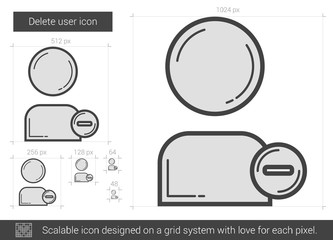 Wall Mural - Delete user line icon.