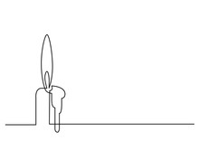 Continuous Line Drawing Of Candle Light