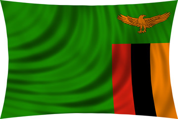 Wall Mural - Flag of Zambia waving isolated on white