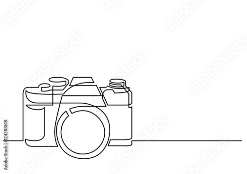 Board z aluminiowym obramowaniem Ciągły rysunek linii aparatu fotograficznego retro