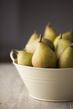 Beurre Hardy Pears In Enamel Bowl