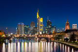 Fototapeta Miasta - City of Frankfurt am Main skyline at night, Frankfurt, Germany.