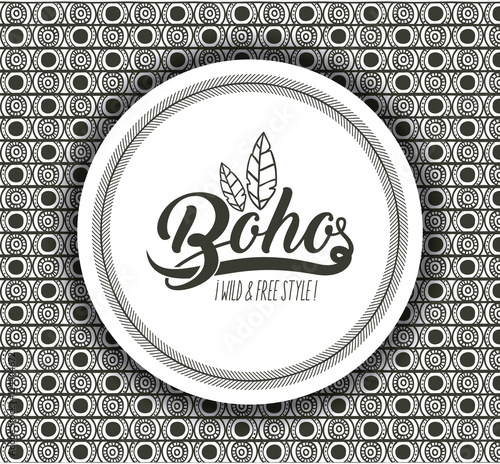 Download boho and feather inside circle icon. Bohemic ornament ...