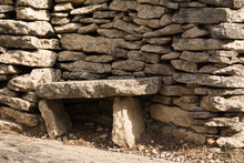 Stone Bench In The Bories Village Near Gordes, France