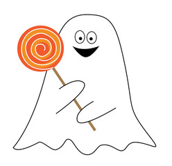 Sticker - Happy Halloween Candy Ghost