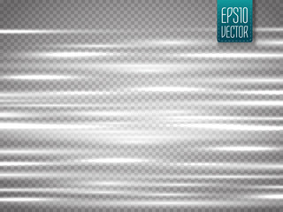 Abstract blurry motion lines isolated on transparent background.