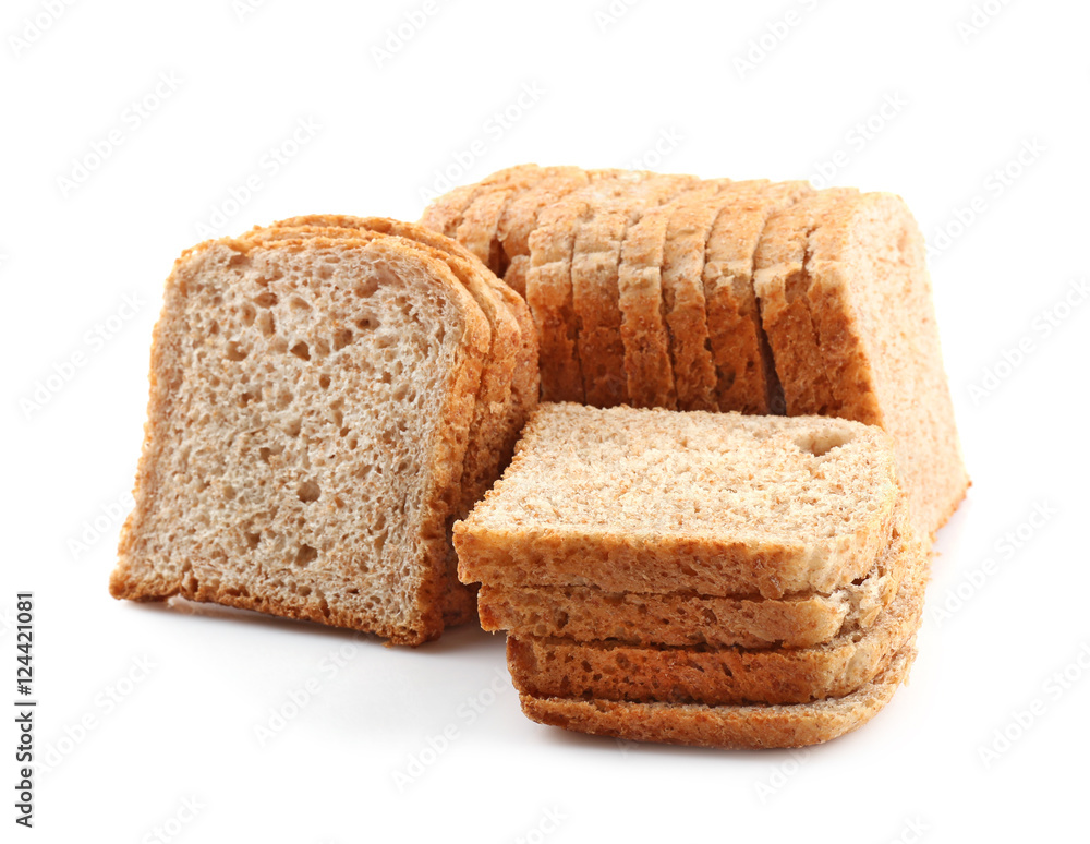 Sliced bread, isolated on white
