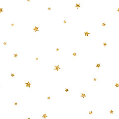 Canvas Print - stars seamless pattern gold and white retro background. abstract bright golden design for wallpaper,