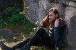 © Rob Rye - Portrait of man with a long beard and a long hair near the wall