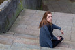 © Rob Rye - Portrait of man with a long beard and a long hair on the stairca