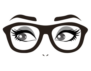 Eyes with glasses