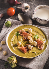 Wall Mural - Bowl of brussels sprouts soup