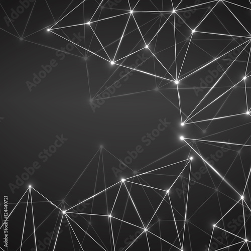 Tapeta ścienna Abstrakcyjne geometryczne tło z łączącymi kropki i linie. 