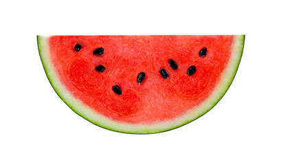 A half of fresh watermelon isolated on white background.