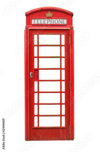 Naklejka na drzwi Isolated British Telephone Box