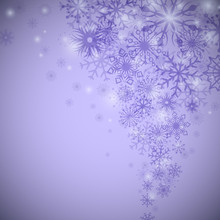 Purple Snowflake Flow Christmas Vector Background.