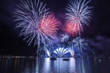 Fototapeta  - fireworks over the lake
