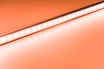 Wall Mural - colour of led rigid strip lighht : One line led light on orange