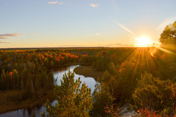 the high banks of the ausable river in autumn