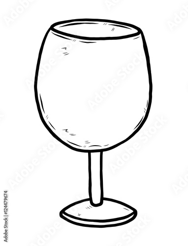 Wine Glass Cartoon Vector And Illustration Black And White Hand Drawn Sketch Style Isolated On White Background Buy This Stock Vector And Explore Similar Vectors At Adobe Stock Adobe Stock