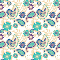 Sticker - Paisley seamless colorful pattern