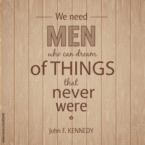 Cuadros en Lienzo Typographical Background Illustration with quote Kennedy