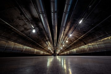 Underground tunnel for the subway