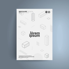 Wall Mural - minimalistic design. simple isometric shapes composition. eps10 vector template. applicable for cove