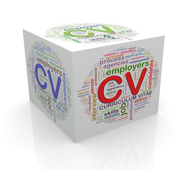 Sticker - 3d cube word tags wordcloud of cv