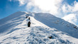 © Martins Vanags - tourists enjoying high mountains in snow on a sunny day