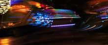 Disco Lights Synth Wave Fairground Funfair Neon  Illumination Night Colors Of The Amusement Park Neon Sci Fi Futuristic Stock, Photo, Photograph, Picture, Image, 