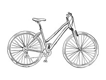 Old Bicycle Sketch Illustration