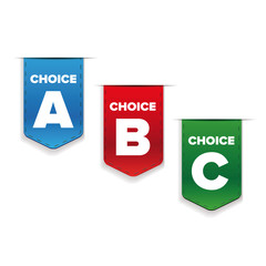 Canvas Print - Ribbons with three choices: A, B and C