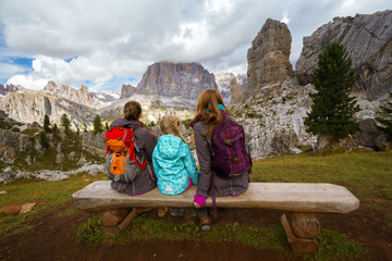 Wall Mural - family at the Dolomites