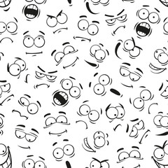 Wall Mural - Human cartoon emoticon faces pattern