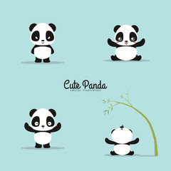 Poster - abstract cute pandas