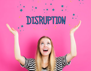 Wall Mural - Disruption concept with young woman