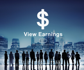 Wall Mural - View Earnings Money Accounting Financial Concept