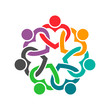  People Heart Group Teamwork Logo. Vector graphic design illustr