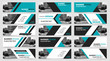 © Yochanan - Set of blue horizontal business banner templates. Modern technology design.
