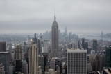 Fototapeta Krajobraz - Manhattan view on cloud day